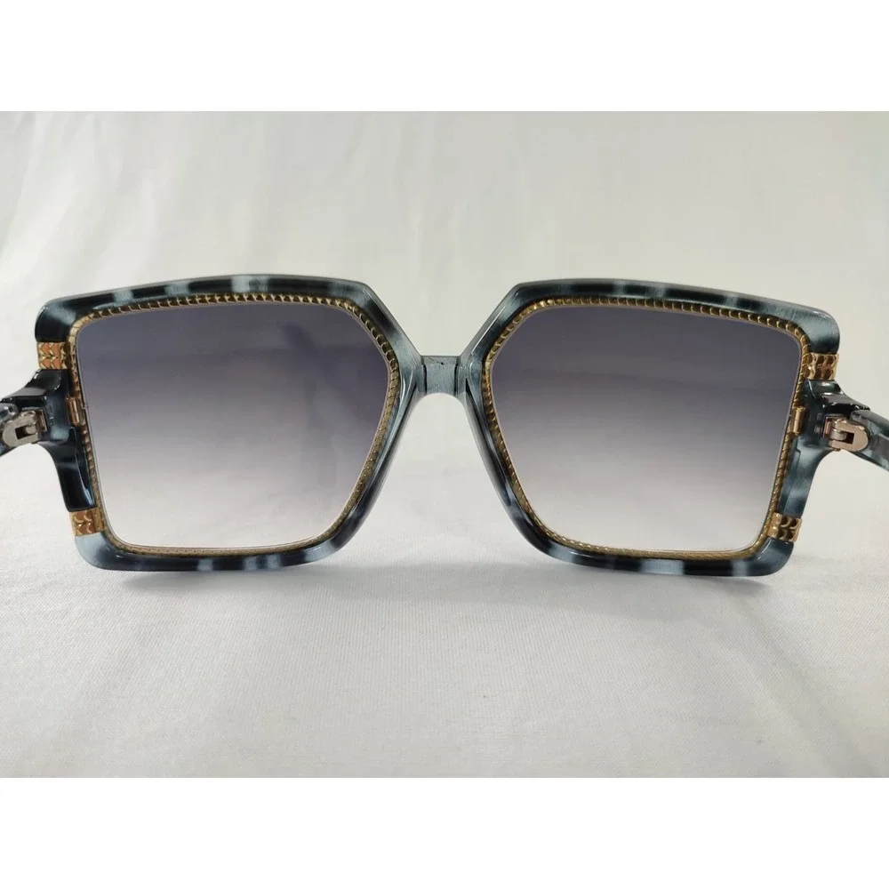 Vintage Ted Lapidus‎ Paris TL 15 09 Sunglasses 1970s France Grey Gold Oversized